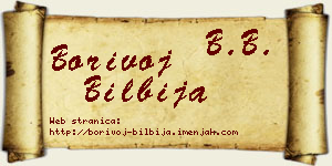 Borivoj Bilbija vizit kartica